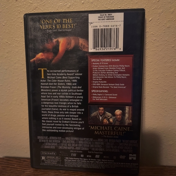 The Quiet American (DVD, 2003) Pre-Owned Tested Working Great Condition - Picture 2 of 2